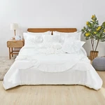 Tache Satin Lace Floral Ruffle White Sweet Victorian 6PC Comforter Quilt Set. Fixed Price $39.97.