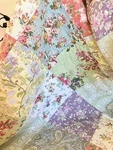 Beautiful Cozy Cottage Chic Country Pink Rose Green Blue Shabby Floral Quilt Set. Fixed Price $156.32.