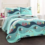 2-PIECE Quilt Set, Blue Twin Sealife. Fixed Price $128.25.