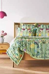 Anna Floral Artisan Garden Quilt Anthropologie Handcrafted Queen Size Green New. Fixed Price $223.50.