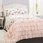 Lush Decor Flutter Butterfly 3-PIECE Set Cute Quilted Bedspread Pink. Fixed Price $137.81.