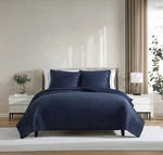 Lenox Luxury 3 Piece Quilt Set King Navy Blue Lightweight Bedspread Coverlet. Fixed Price $49.95.