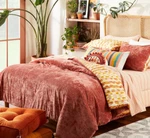 Opalhouse King Reversible Velvet Comforter + 2 Sham Set Berry Red Rust Jungalow. Fixed Price $129.99.