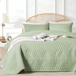 Full/queen Size Quilt Bedding Set,sage Green Lightweight Microfiber Soft Bedspre. Fixed Price $52.99.