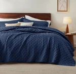 Bedsure Queen Quilt Bedding Set - Lightweight Summer Navy Blue New. Fixed Price $29.00.