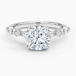 2 Ct Cushion Cut Lab Grown Diamond Ring F VS1 Royal Cathedral 14K White Gold. Fixed Price $2400.00.