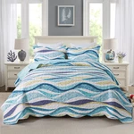 Beach Quilt King Size - 3 Pieces Coastal Sets Nautical Bedspreads Ocean.... Fixed Price $61.65.
