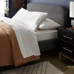 Queen Organic Percale Sheet Set Khaki/white Stripe - Threshold. Fixed Price $28.99.