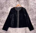 Eileen Fisher Jacket Small Womens Black Silk Velvet Grid Quilt Insulated Zip. Fixed Price $74.99.