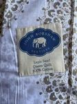 John Robshaw Queen Quilt In Lapis Sand, Reversible W/ Stripe Back- New With Tags. Fixed Price $305.00.