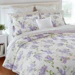 New! Cozy Shabby Chic Country Purple Lilac Lavender Leaf Green Flower Quilt Set. Fixed Price $168.32.