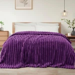 Exclusivo Mezcla King Size Flannel Fleece Blanket, Super Soft Striped Jacquar.... Fixed Price $46.86.