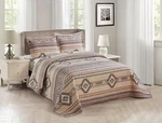 Rustic Southwest Quilted Western Bedspread Bedding Set Brown Beige Taupe C.... Fixed Price $62.30.