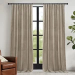 Ryb Home Camel Beige Velvet Curtains 84 Inch, Room Darkening Window .... Fixed Price $73.70.