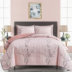 Uozzi Bedding 3 Pieces Reversible Pink Branch Quilt Set King Size 102X88 Soft.... Fixed Price $51.76.