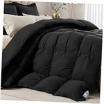 Kakabell Pinch Pleat Goose Down Feather Fiber Comforter Full/size, Queen Black. Fixed Price $142.22.
