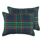 Spencer Plaid Navy Standard Sham Set Of 2 - Levtex Home. Fixed Price $39.99.