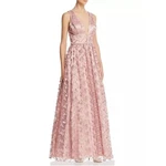 Avery Womens 2 Light Pink Pearl Floral Lace Sleeveless Gown Dress Nwt BT40. Fixed Price $66.78.