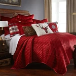 Tahari King Red Velvet Diamond Quilt & Shams Christmas Holiday Set New. Fixed Price $169.99.