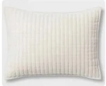 Threshold Solid Quilt Rice Stitched Standard Pillow Sham Stucco Off White New. Fixed Price $16.99.