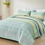 Wongs Queen/king 3-PCS Boho Quilt Set Bohemian Patchwork Microfiber Coverlet. Fixed Price $48.89.