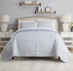 Waverly Luxury Dashing Damask Polyester Blue 3PC Quilt Set King Nip. Fixed Price $93.99.