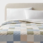 King Pieced Patchwork Quilt Blue/ivory/green Threshold: Oeko-tex. Fixed Price $41.99.