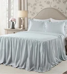 Lush Cor Ticking Stripe Bedspread Ice Blue Vintage Chic Farmhouse Style. Fixed Price $62.00.