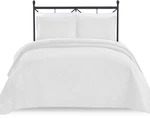 Luxe Bedding 3-PIECE Oversized Quilted Coverlet Set Calking Spring White. Fixed Price $54.95.