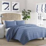 Nautica Buchanon Blue Queen Full Quilted Coverlet Standard Shams 3PC. Fixed Price $209.99.