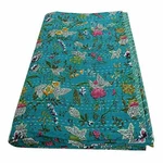 Indian King Kantha Quilt Bird Print Designer Cotton Bedspread Ethnic Vintage. Fixed Price $76.99.