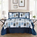 Mk Collection 3PC Full/queen Oversize Reversible Quilted Bedspread Set Stripe.... Fixed Price $54.84.
