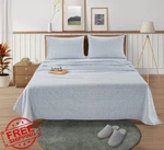 Lane Linen Cal King Xl Flannel Sheet Set Blue Polka Dot Brushed Soft 15" Pocket. Fixed Price $79.99.