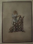 Jd Collections Blue Ribbon Design Maiden With Rose Quilt Cross Stitch Chart. Fixed Price $9.00.