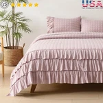 Super Soft Lightweight Quilt Set Ruffle Design Cozy Bedspread W/ Pillowshams New. Fixed Price $49.39.