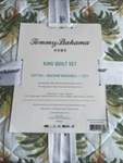 Tommy Bahama King Santiago Quilt Palm Trees Blue Green 3 Pc Cotton Poly New A10. Fixed Price $85.00.