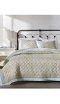 Charter Club Nadia Border Cotton Reversible Full / Queen Quilt & Shams Set Ochre. Fixed Price $99.00.