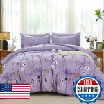 Yiran Queen Comforter Set 7 Piece Floral Purple Bedding Dandelion Botanical. Fixed Price $86.10.