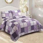 Virah Bella - Purple Patchwork Lightweight Reversible Quilt Set. Fixed Price $89.95.