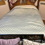 Barbara Barry Quilted Queen Size Grey/silver Bedspread Or Coverlet And Sham Set. Fixed Price $155.00.