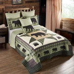 Virah Bella 3 Piece Queen Lodge Quilt Bedding Set - Bear Star Rustic Cabin. Fixed Price $85.00.