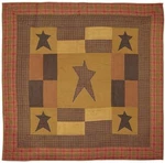 Stratton King Quilt Hand Stitched Country Star Patchwork Khaki Tan Red + Green. Fixed Price $180.95.
