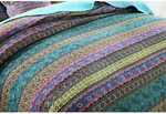 Beautiful Boho Chic Blue Purple Pink Green Aqua Bohemian Southwest King Quilt. Fixed Price $78.99.