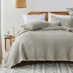 Horimote Home Beige Ruffled Quilt Size, KING(106"X 96"),. Fixed Price $96.64.