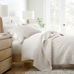 Stripes Floral And Diamonds Quilted Coverlet Set With Shams - Becky Cameron,. Fixed Price $65.10.
