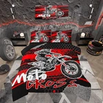 Kids Boys Dirt Bike Comforter Set,extreme Sports Bedding King Black Red. Fixed Price $21.96.
