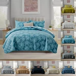 Velvet Quilted Bedspread Set Reversible Soft Coverlet Luxury Bedding Throw New. Fixed Price $31.89.