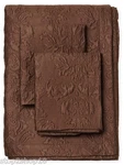 Sferra Harrison Brown F/ Queen Quilted Coverlet & 2 Shams Pima Cotton Sateen New. Fixed Price $437.90.