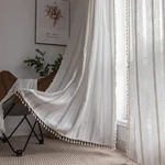 Boho Curtains For Bedroom Embroidery Striped Farmhouse 84 Inches Long 2 Panne.... Fixed Price $59.46.