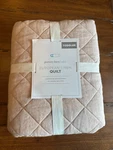 Pottery Barn Kids Baby European Linen Quilt Blush Toddler 36" X 50"NEW Tags. Fixed Price $89.95.